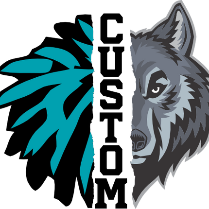 (s145-04-G) Cheer Split Mascot Team Name Custom Text
