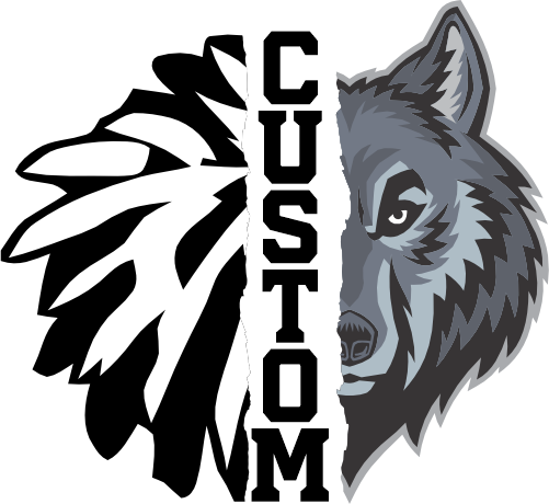 (145-1H-44) Wolf Cheer Split Mascot Pom Pom