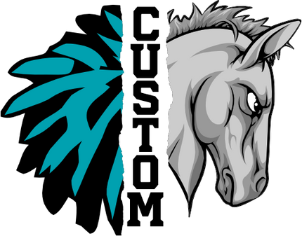 (s145-04-G) Cheer Split Mascot Team Name Custom Text