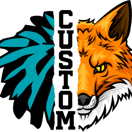 (s145-04-G) Cheer Split Mascot Team Name Custom Text