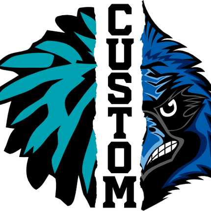 (s145-04-G) Cheer Split Mascot Team Name Custom Text