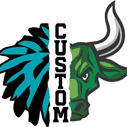 (s145-04-G) Cheer Split Mascot Team Name Custom Text
