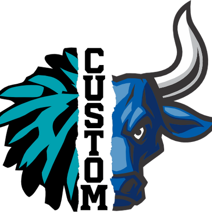(s145-04-G) Cheer Split Mascot Team Name Custom Text
