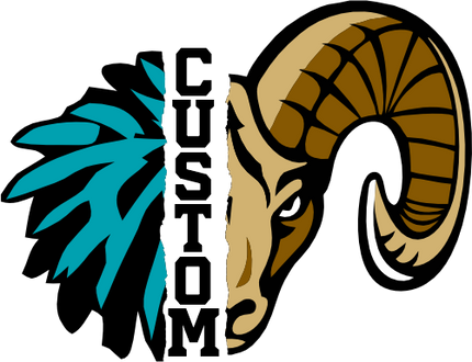 (s145-04-G) Cheer Split Mascot Team Name Custom Text