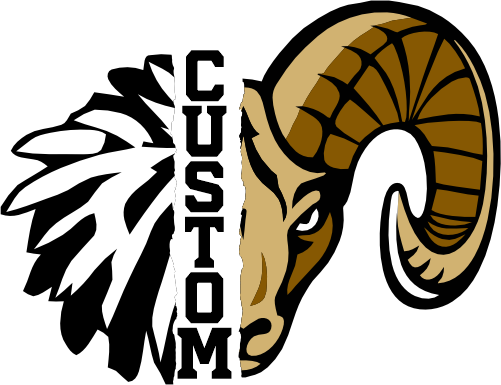 (145-1H-54) Ram Cheer Split Mascot Pom Pom