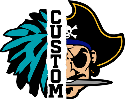 (s145-04-G) Cheer Split Mascot Team Name Custom Text