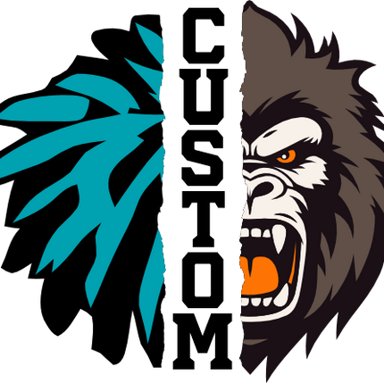 (s145-04-G) Cheer Split Mascot Team Name Custom Text