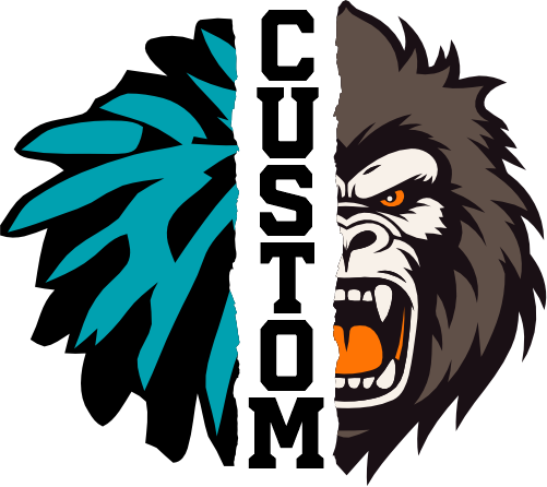 (s145-04-G) Cheer Split Mascot Team Name Custom Text