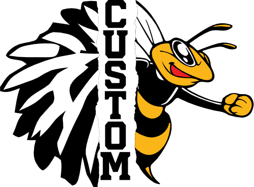 (145-1H-59-1) Yellow Jacket Cheer Split Mascot Pom Pom