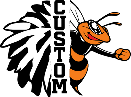 (145-1H-59-2) Orange Bee Cheer Split Mascot Pom Pom