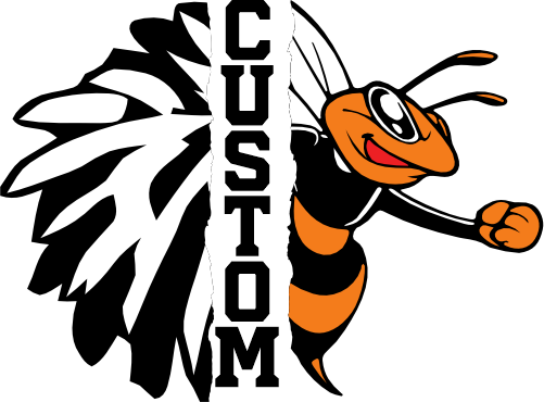 (145-1H-59-2) Orange Bee Cheer Split Mascot Pom Pom