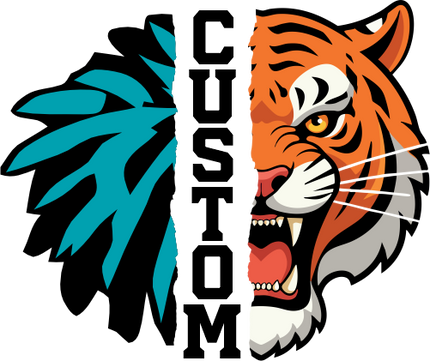 (s145-04-G) Cheer Split Mascot Team Name Custom Text