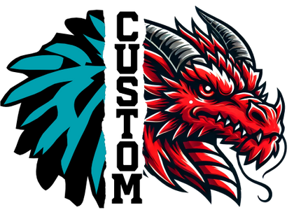 (s145-04-G) Cheer Split Mascot Team Name Custom Text