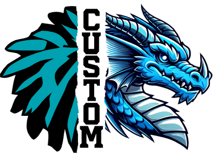 (s145-04-G) Cheer Split Mascot Team Name Custom Text