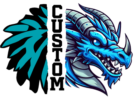 (s145-04-G) Cheer Split Mascot Team Name Custom Text
