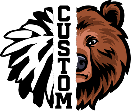 (145-1H-69) Bear Cheer Split Mascot Pom Pom