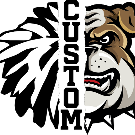 (145-1H-07) Bulldog Cheer Split Mascot Pom Pom