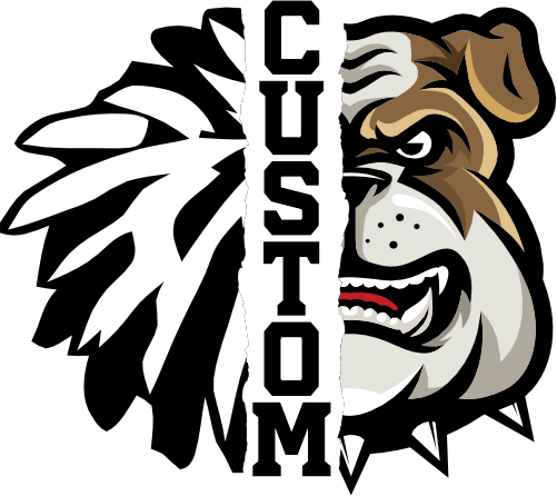 (145-1H-07) Bulldog Cheer Split Mascot Pom Pom