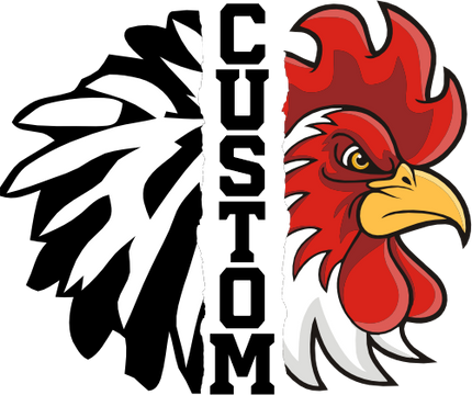 (145-1H-74) Rooster Chicken Cheer Split Mascot Pom Pom