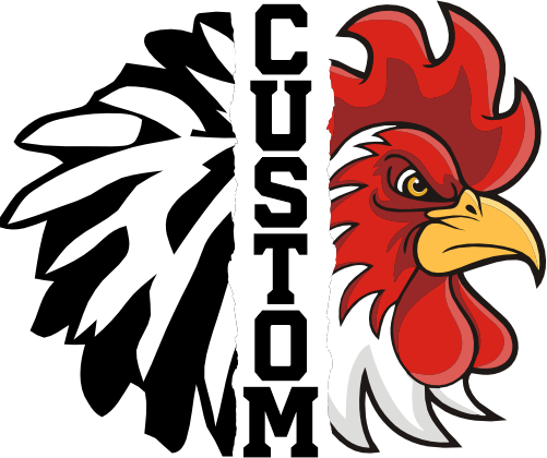 (145-1H-74) Rooster Chicken Cheer Split Mascot Pom Pom
