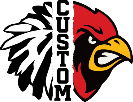 (145-1H-75) Cardinal Cheer Split Mascot Pom Pom