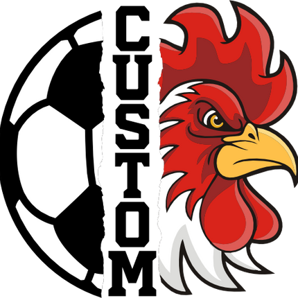 (145-1M-74) Rooster Chicken Split Mascot Soccer