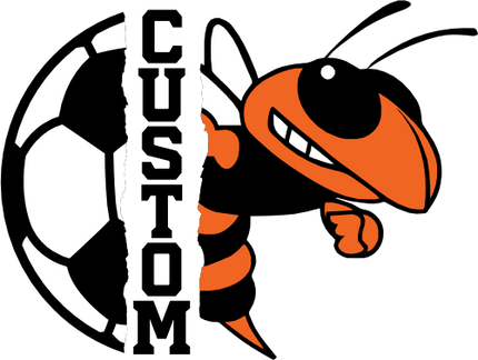 (145-1M-14-2) Orange Bee Split Mascot Soccer Ball