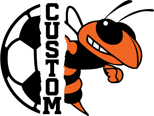 (145-1M-14-2) Orange Bee Split Mascot Soccer Ball