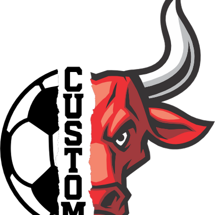 (145-1M-42) Bull Split Mascot Soccer Ball