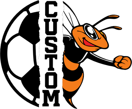(145-1M-59-2) Orange Bee Split Mascot Soccer Ball
