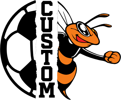 (145-1M-59-2) Orange Bee Split Mascot Soccer Ball