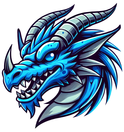 (s145-1-4L) Blue Dragon Mascot