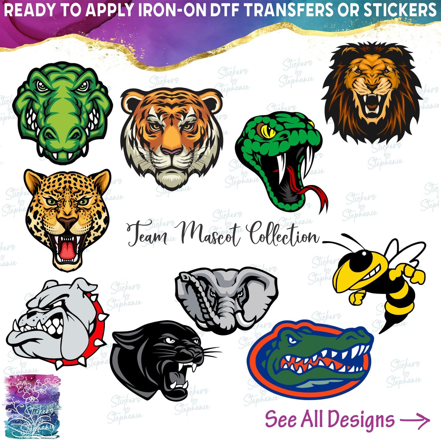 (s145-1) Team School Mascot Collection 85+ Options