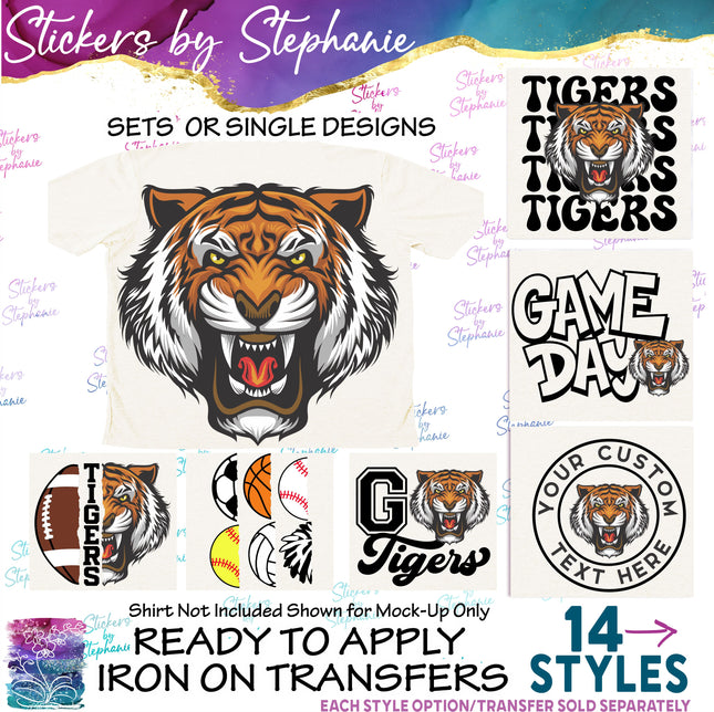 (s145-20) Tiger Mascot Iron-On Transfer