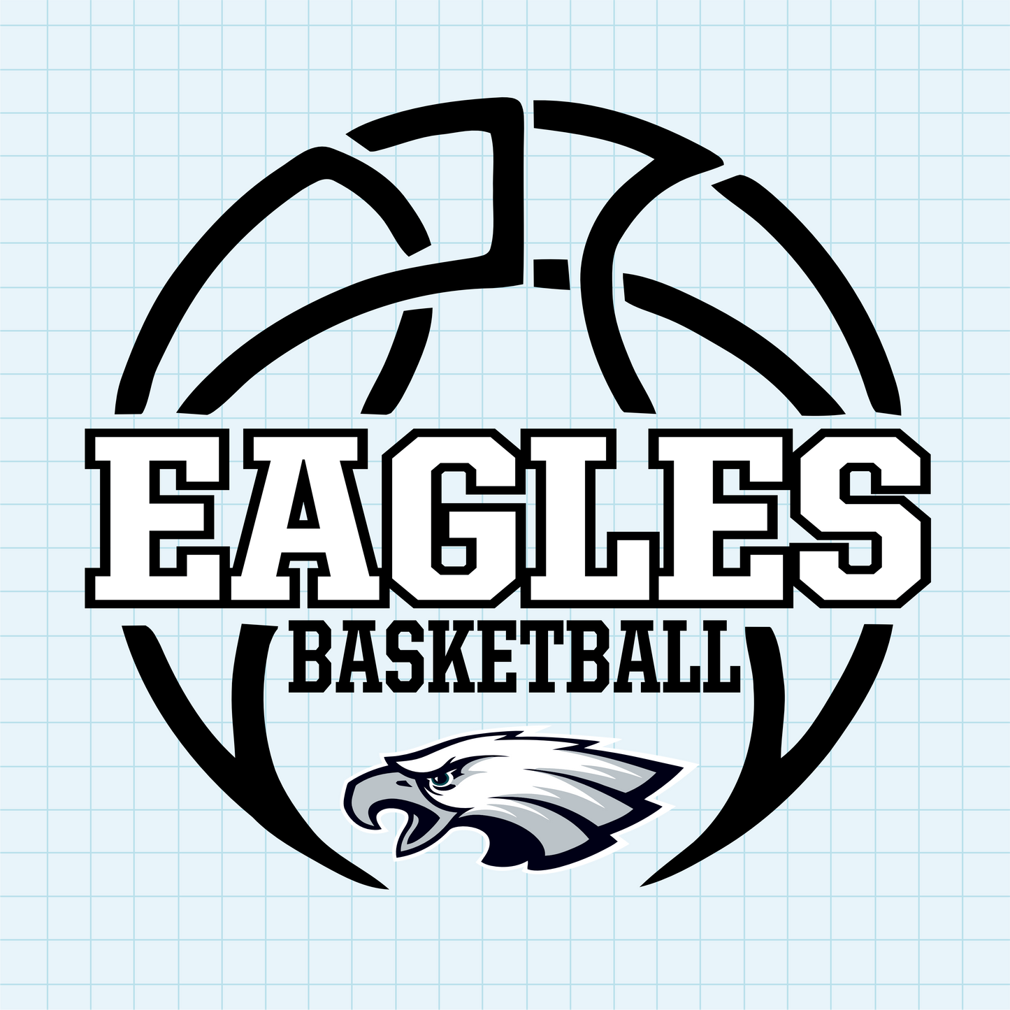 (s145-3B) Eagles, Lady Eagles Team Mascot Basketball