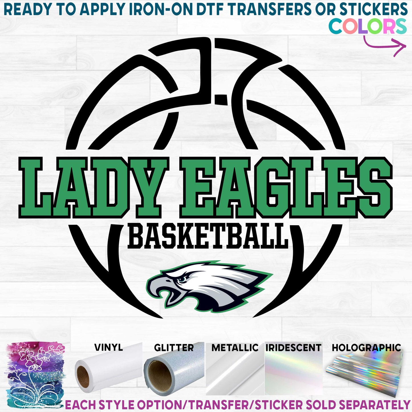 (s145-3B) Eagles, Lady Eagles Team Mascot Basketball