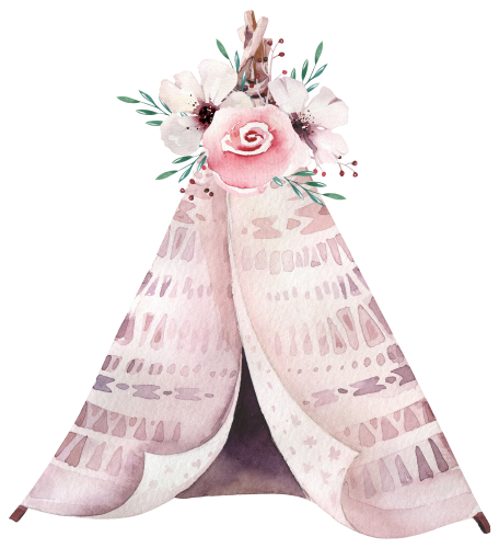 (s149-B) Boho Teepee Flowers