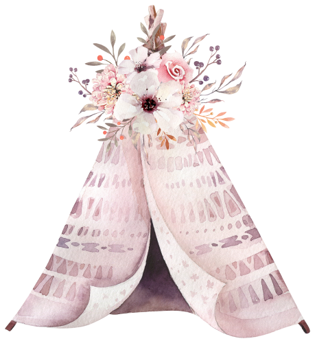 (s149-C) Boho Teepee Flowers