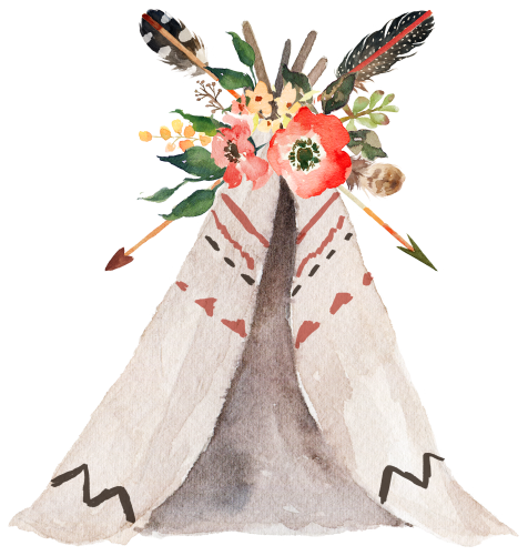 (s149-D) Boho Teepee Flowers