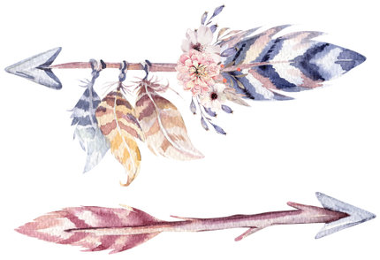 (s149-N) Watercolor Arrows Set or Single