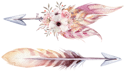 (s149-O) Watercolor Arrows Set or Single