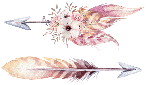 (s149-O) Watercolor Arrows Set or Single