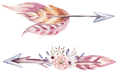 (s149-P) Watercolor Arrows Set or Single