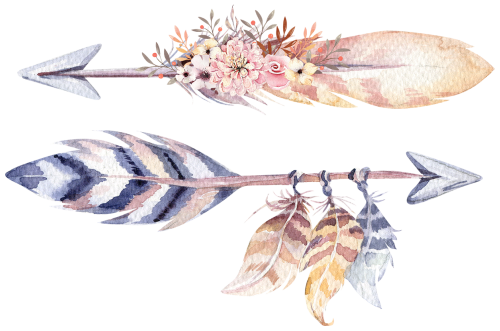 (s149-Q) Watercolor Arrows Set or Single