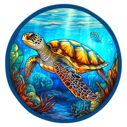 (s150-01-1S)  Stained Glass Turtle