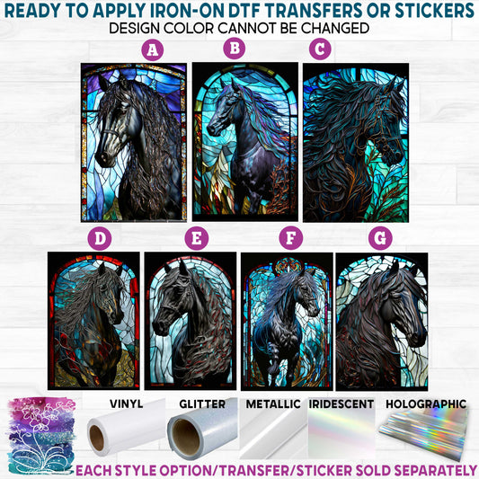 (s150-10) Stained-Glass Horses Style Options