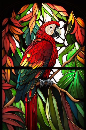 (s150-16-1G)  Stained Glass Macaw