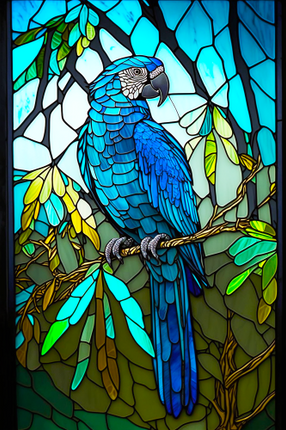 (s150-16-1L)  Stained Glass Macaw