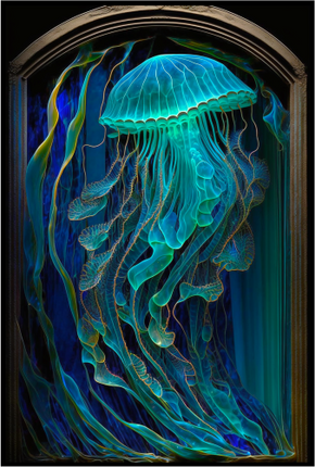 (s150-18-1B)  Stained Glass Jellyfish