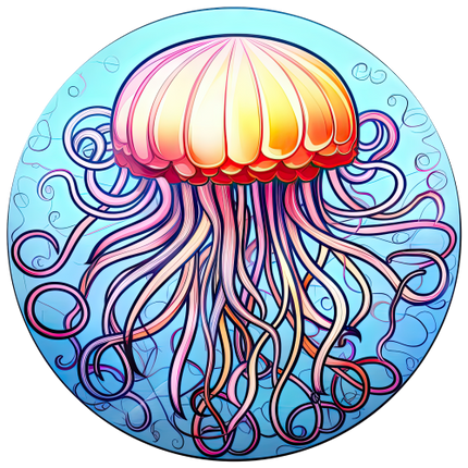 (s150-18-2E)  Stained Glass Jellyfish